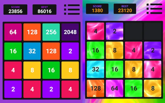 2048 es uno de los juegos de estrategia sin internet más coloridos de toda la lista