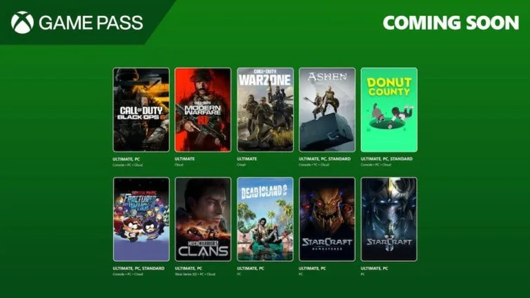 Imagen de juegos que llegarán a Gamepass