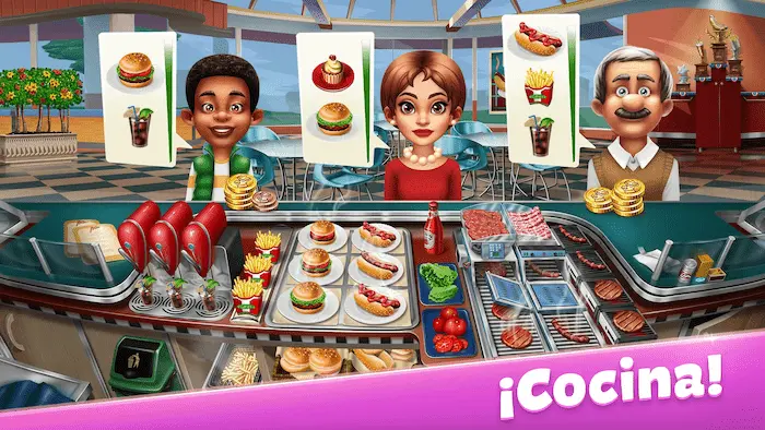 Cooking Fever es uno de los mejores juegos de cocina para móviles, pues te permite demostrar tus habilidades culinarias en un sinfín de niveles