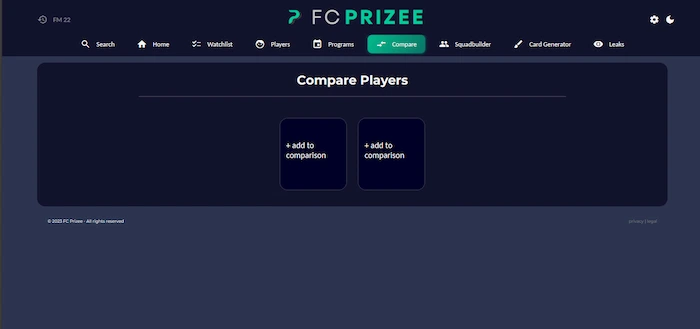 FC PRIZEE es una estupenda opción para comparar jugadores en EA Sports FC Mobile