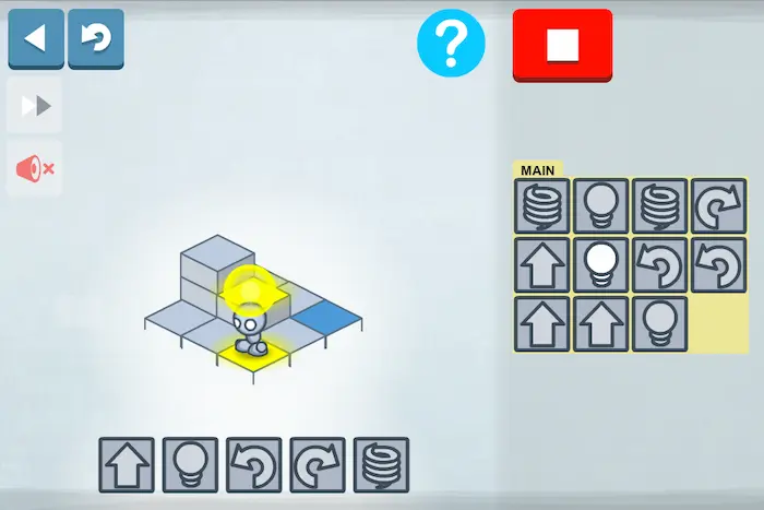 Lightbot es un excelente juego para niños y educativo que les enseña a programar