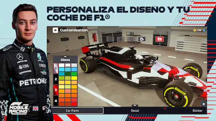 Personaliza tu coche en F1 Mobile Racing, uno de los mejores juegos de Fórmula 1 para Android de todos los tiempos