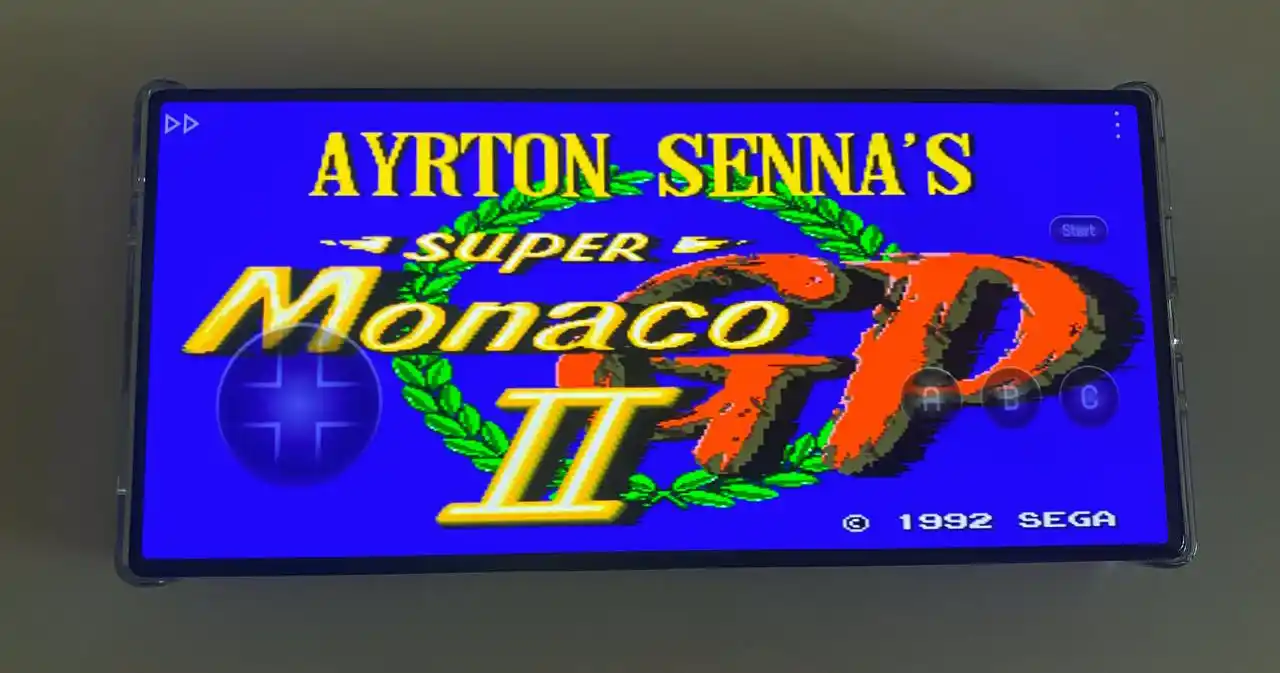 Ayrton Senna's Super Monaco GP II de Sega Mega Drive emulado en Android con MD.emu