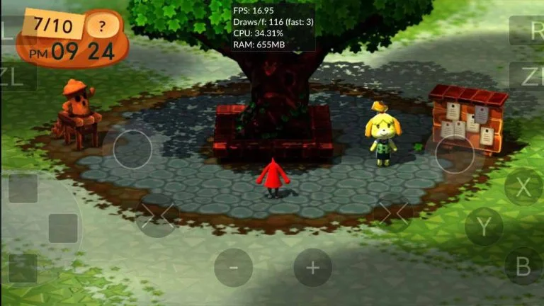 Captura de una versión del emulador Cemu funcionando en Android.