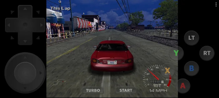 Metropolis Street Racer de Dreamcast emulado en Android con Redream.