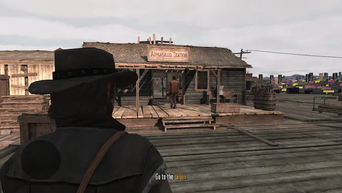 Frame de Red Dead Redemption de Xbox 360 reproducido en Android con el emulador Xenia.