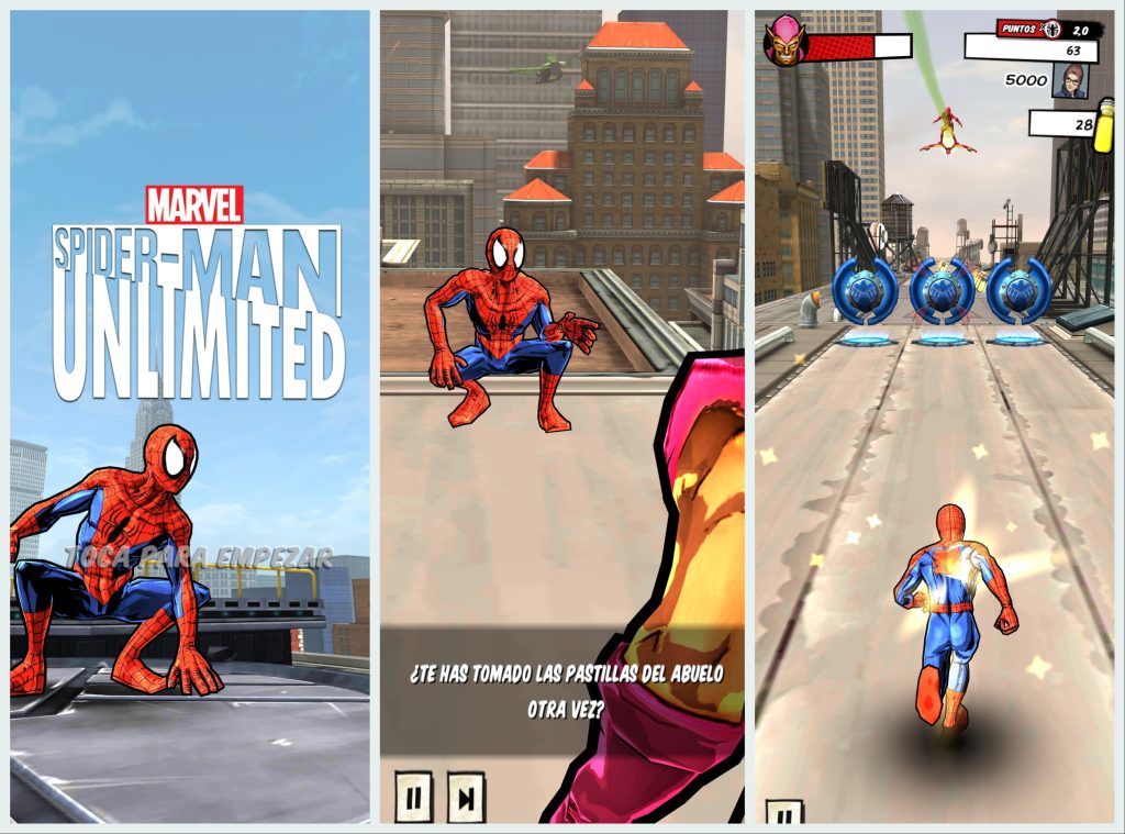 Capturas de pantalla del juego Spider-Man Unlimited para Android
