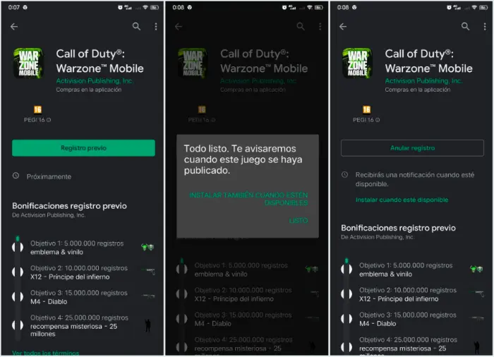 Cómo pre-registrarse en Warzone Mobile (Google Play)