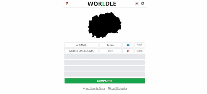 Variante de Wordle de países del mundo